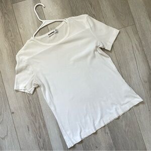 Jil Sander Tshirt cotton ribbed womens White (large) lightweight designer basic